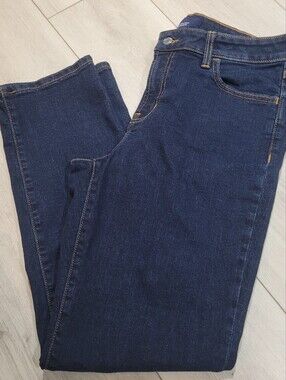 Gap Womens' Classic Straight Dark Wash Stretch Jeans 14/32 Blue Capsule Classic